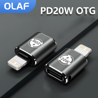 OLAF PD 20W USB tipo C prie Lighting OTG greito įkrovimo adapteris, skirtas iPhone 14 13 12 USB C moteriškas ir apšvietimas keitiklio adapteris