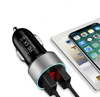 3.1A Φορτιστής τηλεφώνου USB Οθόνη LED Φορτιστής αυτοκινήτου για Xiaomi Προσαρμογέας κινητού τηλεφώνου Samsung Φορτιστής αυτοκινήτου για iPhone 12 11 Pro 7 8 Plus