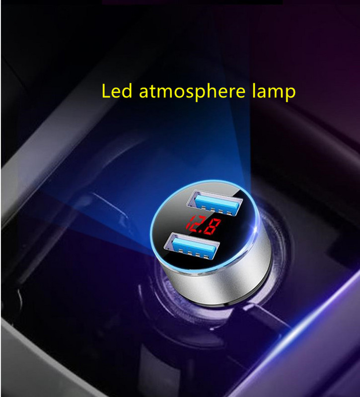 3.1A Φορτιστής τηλεφώνου USB Οθόνη LED Φορτιστής αυτοκινήτου για Xiaomi Προσαρμογέας κινητού τηλεφώνου Samsung Φορτιστής αυτοκινήτου για iPhone 12 11 Pro 7 8 Plus