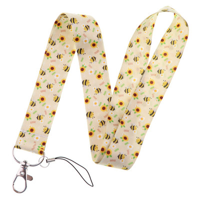 Curea drăguță de albină, stil simplu, pentru gât, pentru cardul de identitate cu cheie, curele pentru telefon mobil, suport pentru insignă, bricolaj, agățat, accesorii pentru curele de gât