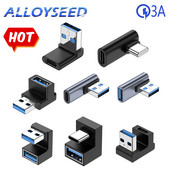 3A tip C cot USB 3.1 Convertor adaptor cablu de date de încărcare pentru Android 90/180 de grade Adaptor OTG Încărcare rapidă 10 Gbps