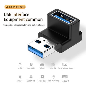 3A Type C Elbow USB 3.1 Μετατροπέας προσαρμογέα καλωδίου δεδομένων φόρτισης για Android 90/180 βαθμών Προσαρμογέας OTG Γρήγορη φόρτιση 10 Gbps