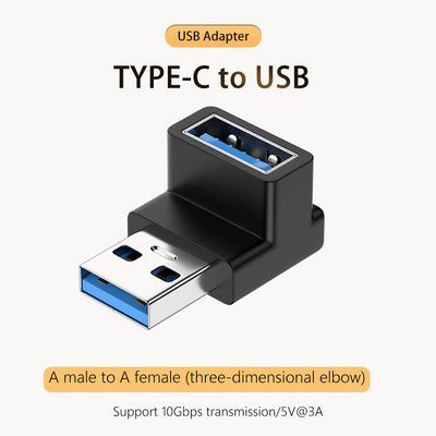 3A tip C cot USB 3.1 Convertor adaptor cablu de date de încărcare pentru Android 90/180 de grade Adaptor OTG Încărcare rapidă 10 Gbps