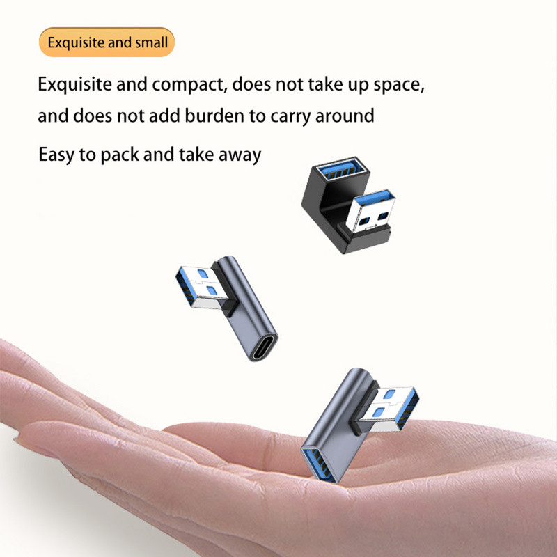 3A Type C könyök USB 3.1 töltő adatkábel adapter átalakító Android 90/180 fokos OTG adapter gyorstöltés 10 Gbps