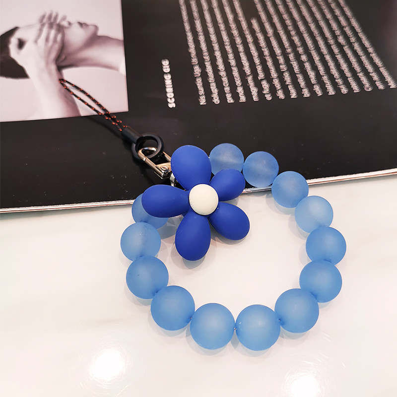 Mobiltelefon zsinór csukló rövid szilikon medál Klein kék új női medál ujjcsat elveszés ellen fagyos lánc Landyard