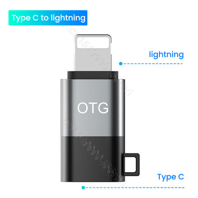Adaptor USB tip C la 8-pini OTG pentru iPhone 13 12 11 Pro Max XR 2A Convertor de cablu de date de încărcare rapidă pentru căști U Disk