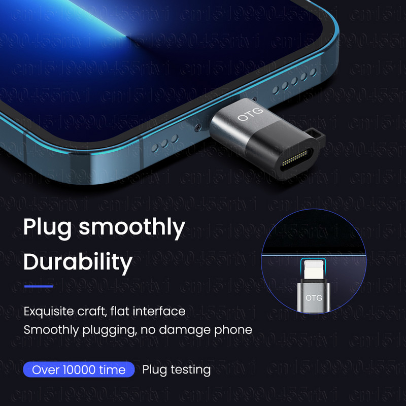 C típusú USB-8 tűs OTG adapter iPhone 13 12 11 Pro Max XR 2A gyorstöltő adatkábel átalakító fülhallgató U lemezhez