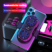 Clip de răcire pentru răcirea telefonului mobil cu semiconductor, răcitor de mașină de joc puternic cu ventilator dublu, radiator suport pentru telefonul mobil