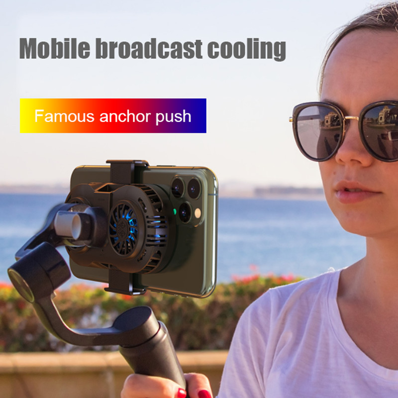 Félvezető mobiltelefon hűtőcsipesz, dupla ventilátoros nagy teljesítményű játékgép hűtő, mobiltelefon konzolos radiátor