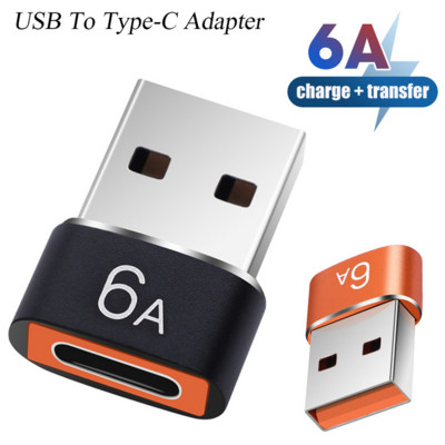 6 A USB uz C tipa OTG pārveidotājs USB 3.0 — vīrišķais — C tipa sieviešu adapteris Samsung Xiaomi datora automašīnas uzlādes savienotāja piederumiem