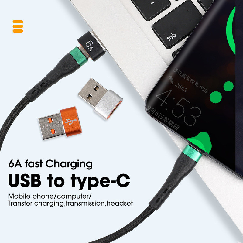 6A USB-C típusú OTG átalakító USB 3.0 dugasz C-típusú csatlakozó adapter Samsung Xiaomi PC autós töltőcsatlakozó-tartozékokhoz