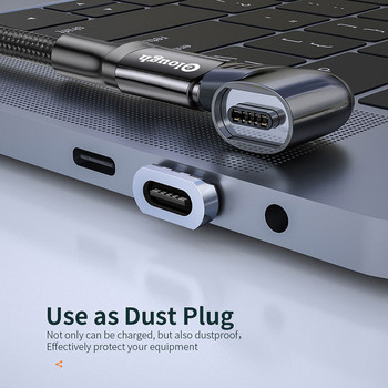 Elough 120W USB Type C σε USB C Μαγνητικός προσαρμογέας 90 μοιρών Μαγνητικός μετατροπέας γρήγορης φόρτισης για Macbook iPad Pro Διακόπτης Samsung