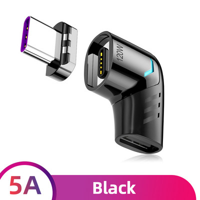 Elough 120W USB тип C към USB C магнитен адаптер 90 градуса бързо зареждане Магнитен преобразувател за Macbook iPad Pro Switch Samsung