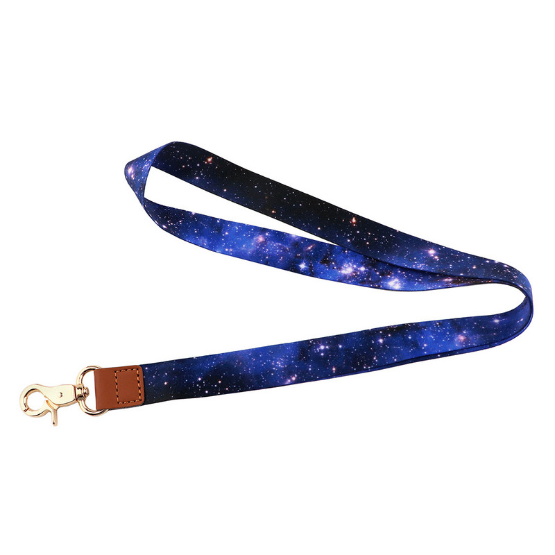 JF1445 Művészet olajfestmény Csillagos égbolt elemek Zsinórok Kulcstartó színes nyomtatás Nyakpántok Kulcstartó Mobiltelefon Kötél Tanári ajándék