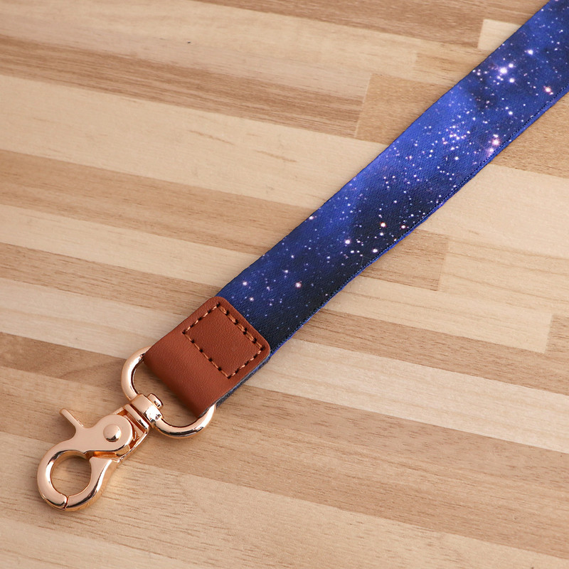 JF1445 Művészet olajfestmény Csillagos égbolt elemek Zsinórok Kulcstartó színes nyomtatás Nyakpántok Kulcstartó Mobiltelefon Kötél Tanári ajándék