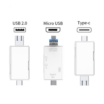 Четец на SD карти USB C Четец на карти 6 в 1 USB 2.0 TF/Mirco SD Четец на смарт карти с памет Тип C OTG Flash Drive Адаптер за четец на карти