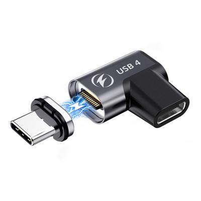 Adaptor magnetic USB4.0 140W USB C la tip C 40Gbps Încărcare rapidă Convertor magnetic Conector cablu 8K@60Hz Adaptor USB tip C