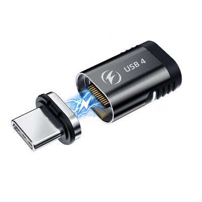 Adaptor magnetic USB4.0 140W USB C la tip C 40Gbps Încărcare rapidă Convertor magnetic Conector cablu 8K@60Hz Adaptor USB tip C