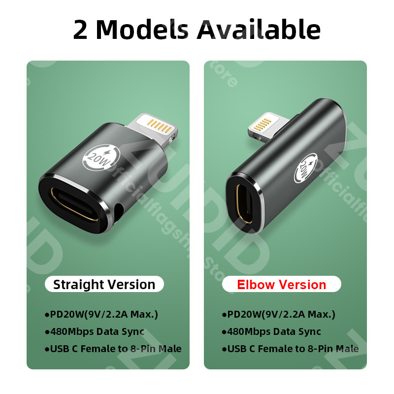 PD20W USB Type-C gyorstöltő adapter iPhone 13 12 11 USB C aljzathoz 8 tűs apa átalakító adapterhez OTG adatszinkronizáló csatlakozó