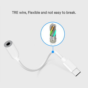 Адаптер за плетен кабел USB-C тип C до 3,5 мм жак Кабел за слушалки Адаптер за аудио Aux кабел за Xiaomi Huawei за смартфон
