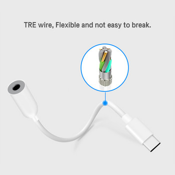 Πλεγμένος προσαρμογέας καλωδίου USB-C Τύπος C σε βύσμα 3,5 mm Καλώδιο ακουστικών Προσαρμογέας ήχου Aux Cable Adapter για Xiaomi Huawei για Smart Phone