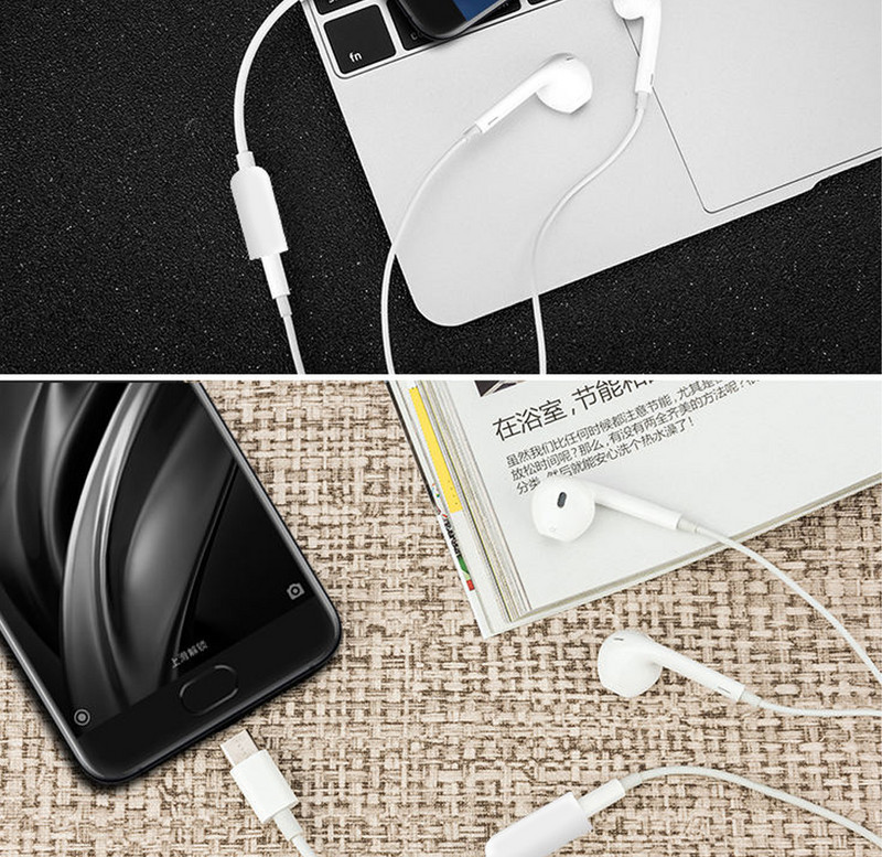 Fonott kábeladapter USB-C Type C 3,5 mm-es jack fejhallgató kábelhez Audio Aux kábel adapter Xiaomi Huawei okostelefonhoz