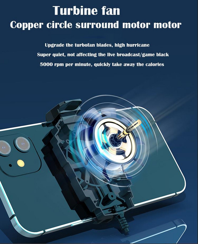 Awei X31 Mini mobiltelefon hűtőventilátor radiátor Turbo Hurricane Game Cooler Cell Phone Cool hűtőborda IPhone/Samsung/Xiaomi számára