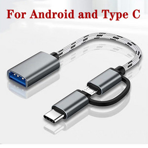 Cablu adaptor 2 în 1 tip C OTG pentru Samsung S10 S10 Xiaomi Mi 9 Android MacBook Mouse Gamepad Tablet PC Cablu USB OTG tip C