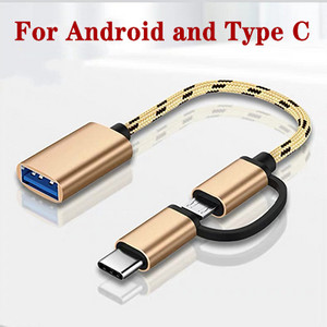 Cablu adaptor 2 în 1 tip C OTG pentru Samsung S10 S10 Xiaomi Mi 9 Android MacBook Mouse Gamepad Tablet PC Cablu USB OTG tip C