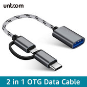 Adaptor USB 3.0 OTG 2 în 1 Cablu adaptor Micro USB la USB 3.0 Convertor OTG pentru discul flash Gamepad Cablu USB OTG tip C