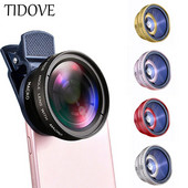 TIDOVE 2 U 1 leća, univerzalna kopča, 37 mm leća za mobilni telefon, profesionalna 0,45x 49 uv super širokokutna + makro HD leća za iPhone 13