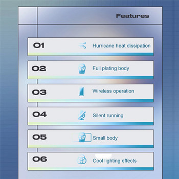 Tkey Universal Κινητό Τηλέφωνο Ψύξης Ανεμιστήρας Καλοριφέρ Παιχνιδιού Σύστημα Ψύξης Θερμοκρασία Πίσω Κλιπ Ψυγείο Ψύξης για iPhone/Samsung/Xiaomi