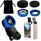 3 u 1 Fisheye širokokutni mikro objektiv za iPhone Xiaomi Redmi 3IN1 Zoom Fish Eye objektiv na pametnim telefonima sa kopčom za telefon