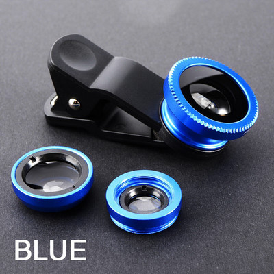 3 u 1 Fisheye širokokutni mikro objektiv za iPhone Xiaomi Redmi 3IN1 Zoom Fish Eye objektiv na pametnim telefonima sa kopčom za telefon