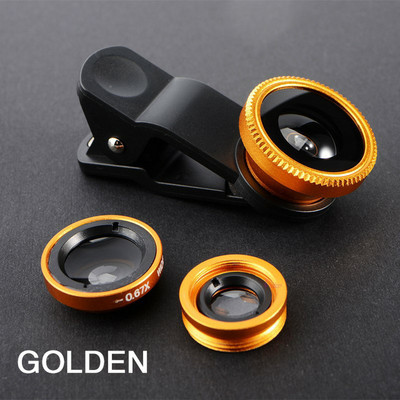 3 u 1 Fisheye širokokutni mikro objektiv za iPhone Xiaomi Redmi 3IN1 Zoom Fish Eye objektiv na pametnim telefonima sa kopčom za telefon