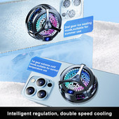 Ventilator de răcire pentru telefon Radiator Radiator magnetic portabil Radiator de căldură Aluminiu cu afișaj digital Accesorii pentru telefon Ventilator de răcire tip-c