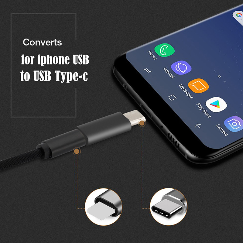 Adapteris iPhone prie C tipo adapterio 8 kontaktų prie USB c skirstytuvo iPhone Huawei P20 Pro Samsung Typec įkroviklio adapterio lizdas