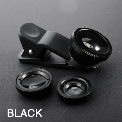 Lentile pentru telefon Fisheye 3-în-1 0,67X Zoom unghi larg Lentile macro Ochi de pește Seturi pentru cameră cu lentilă clipă pe telefon pentru smartphone