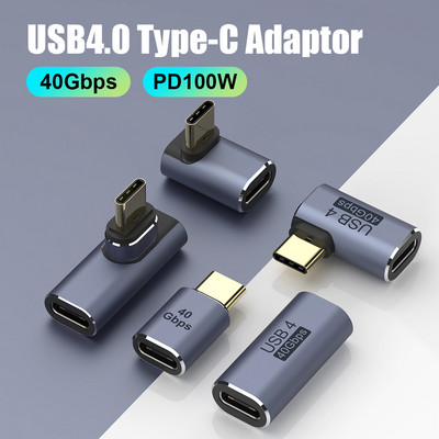 USB 4.0 PD 100W 8K 60Hz töltőcsatlakozó Macbookhoz 40Gbps nagy sebességű USB C OTG U-alakú, egyenes szögű dugasz-alj adapter