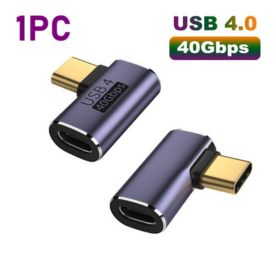 Conector USB 4.0 PD 100W 8K 60Hz pentru încărcător Macbook 40Gbps Adaptor de mare viteză USB C OTG în formă de U cu unghi drept bărbat la mamă