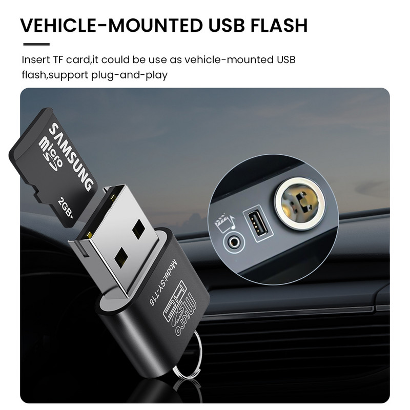 USB Micro SD/TF kártyaolvasó USB 2.0 mini mobiltelefon memóriakártya-olvasó nagy sebességű USB adapter laptop tartozékokhoz