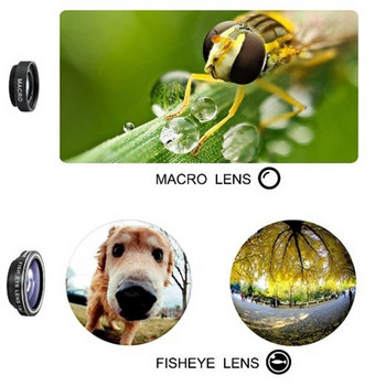 3 в 1 комплекти камери с обектив рибешко око Универсален широкоъгълен макро рибешко око за iPhone 11 Pro XS MAX XR X 8 7 6s Plus Ojo De Pez Movil