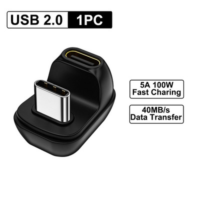 2/1 buc. Adaptor USB4.0 40 Gbps USB C mascul la femela 180° 100W Încărcare rapidă Convertor de sincronizare a datelor 8K@60Hz pentru laptop, tabletă, telefon