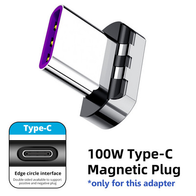 Adaptor magnetic ANMONE 120W USB C la tip C Încărcare rapidă Convertor magnetic USB tip C 마그네틱 커넥터 Conector Usbc în unghi dreapta/stânga