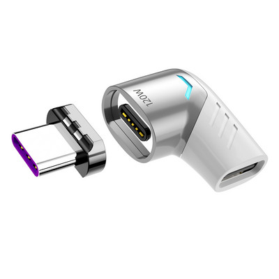 Adaptor magnetic ANMONE 120W USB C la tip C Încărcare rapidă Convertor magnetic USB tip C 마그네틱 커넥터 Conector Usbc în unghi dreapta/stânga