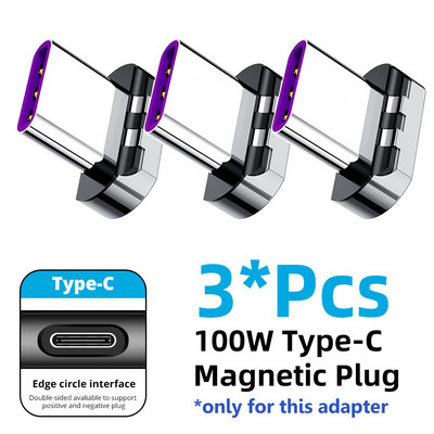 Adaptor magnetic ANMONE 120W USB C la tip C Încărcare rapidă Convertor magnetic USB tip C 마그네틱 커넥터 Conector Usbc în unghi dreapta/stânga