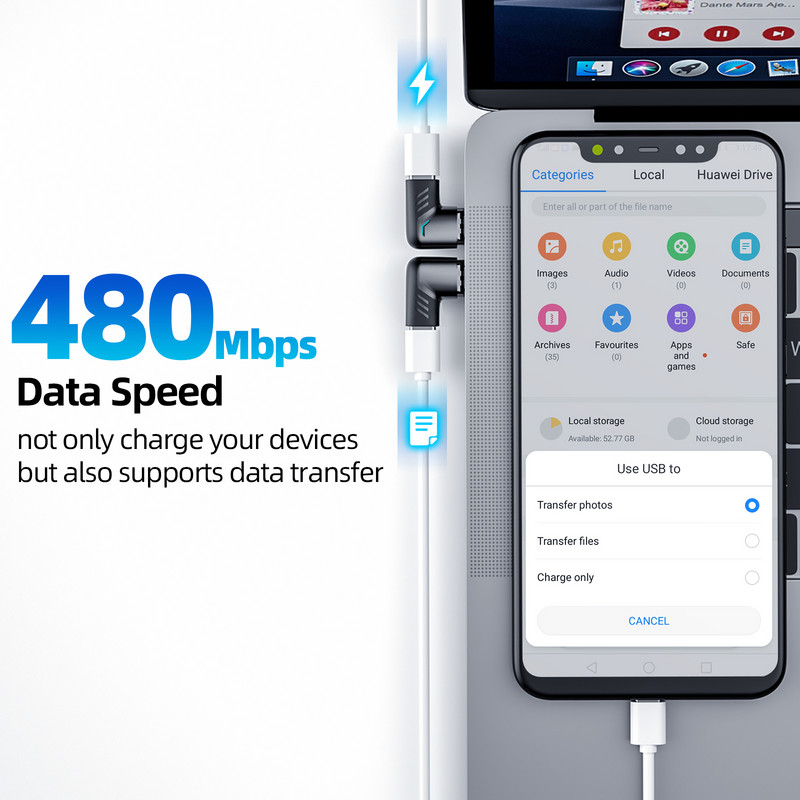 ANMONE 120 W USB C – C típusú mágneses adapter gyorstöltő USB C típusú mágneses átalakító 마그네틱 커넥터 jobb/bal szögű USB-csatlakozó