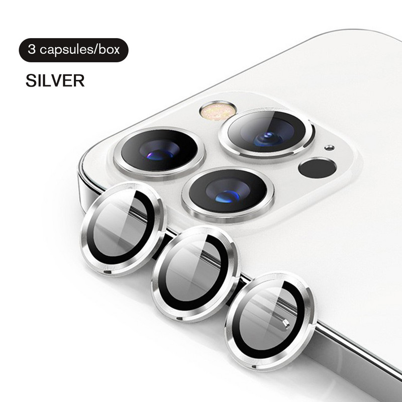 3 db teljes fedésű lencsés kameravédő iPhone 13 12 11 Pro Max fémgyűrűs edzett üveggel iPhone 12 13 mini kameravédőn