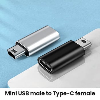 Mini USB към Type C адаптер 5-пинов мъжки Mini USB към женски USB Type C Конектор за трансфер на данни за GoPro MP3 камера PC Conventer