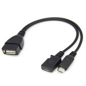 1buc 2 în 1 OTG Micro USB Host Power Y Splitter Adaptor USB la cablu Micro 5 pini mascul mamă